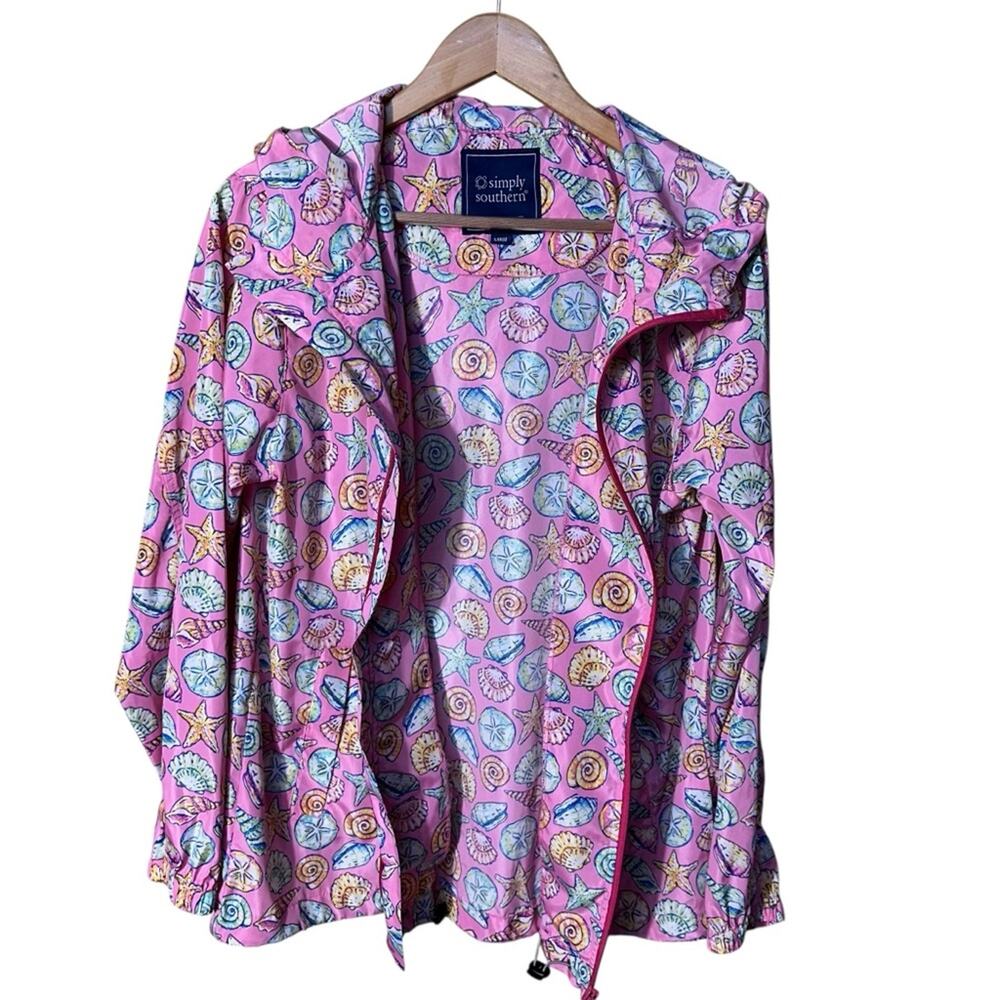 Simply Southern Full Zip Shell Windbreaker Rain Jacket Size Large - Picture 4 of 10